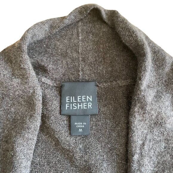 Eileen Fisher Open Front Long Cardigan Duster Sweater Women's Size Medium gray - Picture 4 of 7